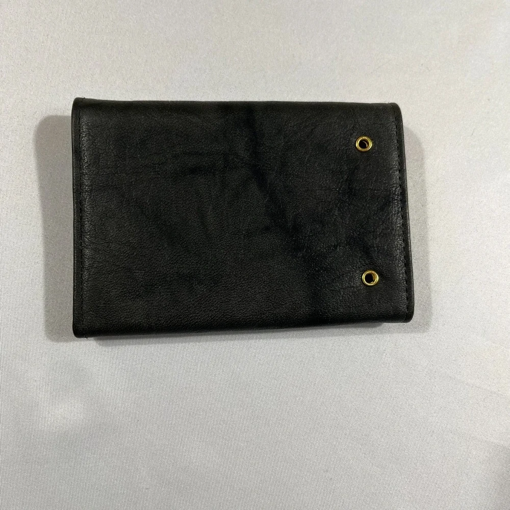 Vintage Buxton Leather Key Holder 6 Hook Organizer Gray Top Grain Cowhide Case